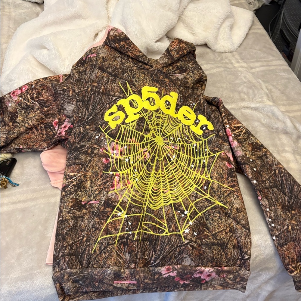 Spyder Brown and Yellow Sweatshirt with Graphic Design